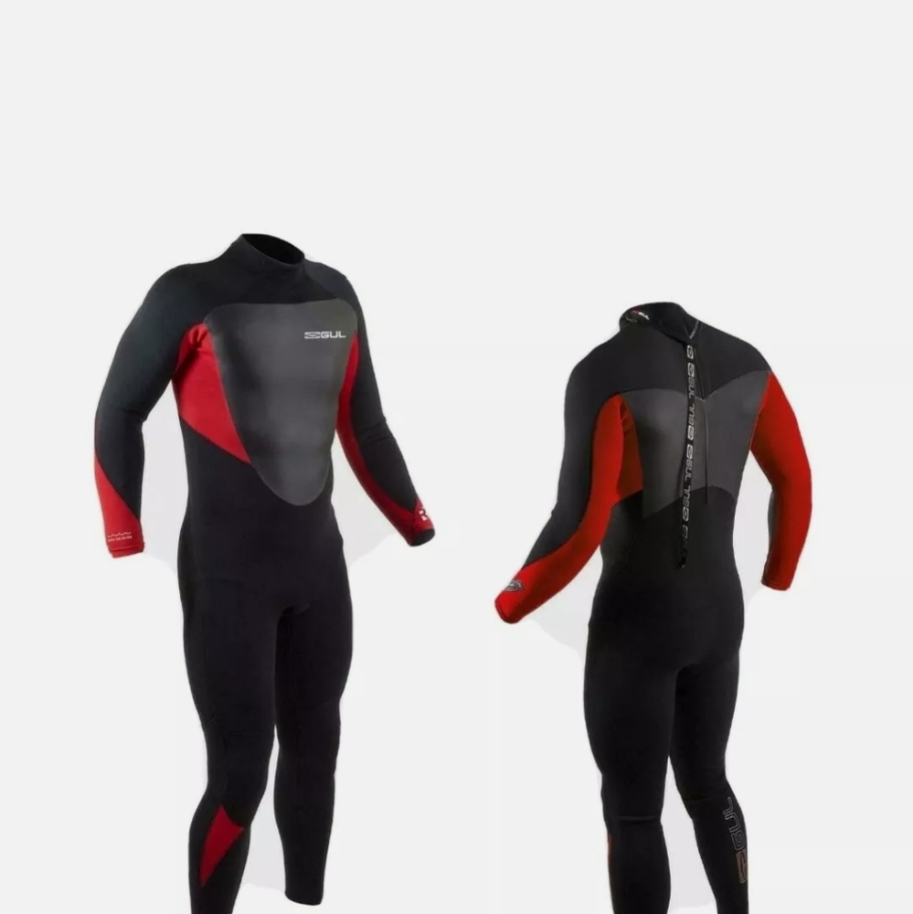 Gul Mens Response 5/3mm Blindstitch Steamer Full Length Wetsuit Black/Red